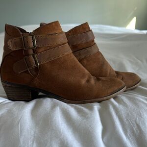 Brown Faux Suede Ankle Boots